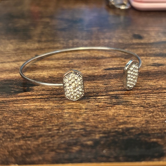Elegant Silver CZ Bangle Bracelet - Picture 1 of 4